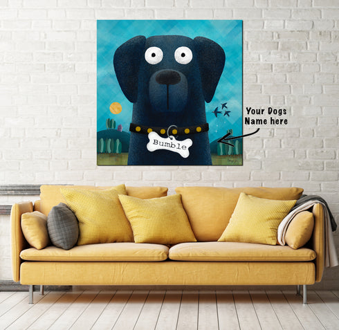 Black Labrador - Personalised Pooch Art Canvas